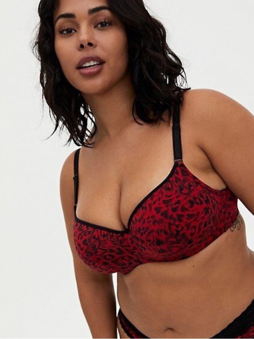 NWT Torrid 360 Back Smoothing Balconette Bra Red Heart Swirl 48DDD